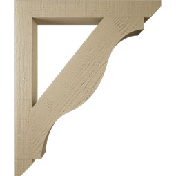 Ekena Millwork - BKTUR035X30X36FST06RCPR - Timberthane Faux Wood Funston Style Bracket, Slat Ends, 3 1/2"W x 30"D x 36"H, Primed Tan