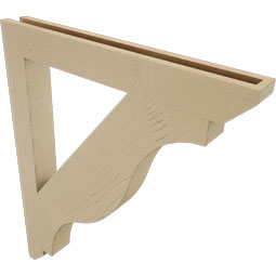 Ekena Millwork - BKTUR035X30X36FST06RCPR - Timberthane Faux Wood Funston Style Bracket, Slat Ends, 3 1/2"W x 30"D x 36"H, Primed Tan