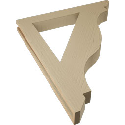 Ekena Millwork - BKTUR035X30X36FST06RCPR - Timberthane Faux Wood Funston Style Bracket, Slat Ends, 3 1/2"W x 30"D x 36"H, Primed Tan
