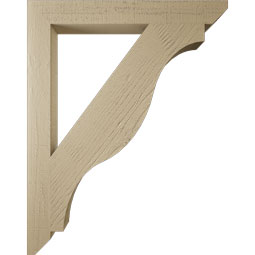 Ekena Millwork - BKTUR035X30X38FST06RCPR - Timberthane Faux Wood Funston Style Bracket, Slat Ends, 3 1/2"W x 30"D x 38"H, Primed Tan