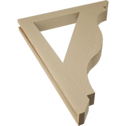 Ekena Millwork - BKTUR035X30X38FST06RCPR - Timberthane Faux Wood Funston Style Bracket, Slat Ends, 3 1/2"W x 30"D x 38"H, Primed Tan