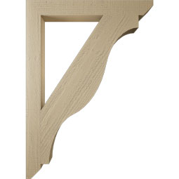Ekena Millwork - BKTUR035X30X42FST06RCPR - Timberthane Faux Wood Funston Style Bracket, Slat Ends, 3 1/2"W x 30"D x 42"H, Primed Tan