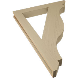 Ekena Millwork - BKTUR035X30X42FST06RCPR - Timberthane Faux Wood Funston Style Bracket, Slat Ends, 3 1/2"W x 30"D x 42"H, Primed Tan