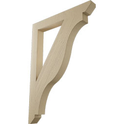 Ekena Millwork - BKTUR035X30X42FST06RCPR - Timberthane Faux Wood Funston Style Bracket, Slat Ends, 3 1/2"W x 30"D x 42"H, Primed Tan