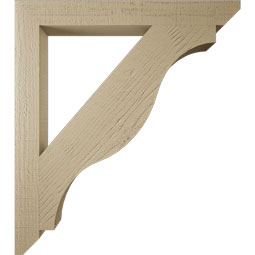 Ekena Millwork - BKTUR035X32X36FST06RCPR - Timberthane Faux Wood Funston Style Bracket, Slat Ends, 3 1/2"W x 32"D x 36"H, Primed Tan