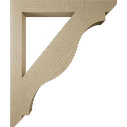 Ekena Millwork - BKTUR035X32X38FST06RCPR - Timberthane Faux Wood Funston Style Bracket, Slat Ends, 3 1/2"W x 32"D x 38"H, Primed Tan