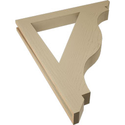 Ekena Millwork - BKTUR035X32X38FST06RCPR - Timberthane Faux Wood Funston Style Bracket, Slat Ends, 3 1/2"W x 32"D x 38"H, Primed Tan