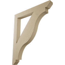 Ekena Millwork - BKTUR035X32X38FST06RCPR - Timberthane Faux Wood Funston Style Bracket, Slat Ends, 3 1/2"W x 32"D x 38"H, Primed Tan