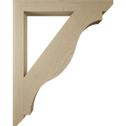 Ekena Millwork - BKTUR035X32X40FST06RCPR - Timberthane Faux Wood Funston Style Bracket, Slat Ends, 3 1/2"W x 32"D x 40"H, Primed Tan