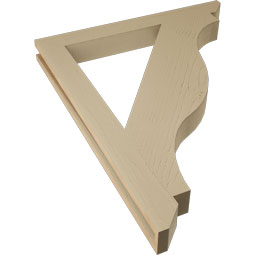 Ekena Millwork - BKTUR035X32X40FST06RCPR - Timberthane Faux Wood Funston Style Bracket, Slat Ends, 3 1/2"W x 32"D x 40"H, Primed Tan