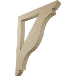Ekena Millwork - BKTUR035X32X40FST06RCPR - Timberthane Faux Wood Funston Style Bracket, Slat Ends, 3 1/2"W x 32"D x 40"H, Primed Tan