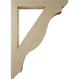 Ekena Millwork - BKTUR035X32X44FST06RCPR - Timberthane Faux Wood Funston Style Bracket, Slat Ends, 3 1/2"W x 32"D x 44"H, Primed Tan