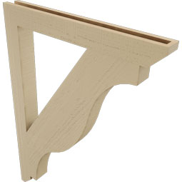 Ekena Millwork - BKTUR035X32X44FST06RCPR - Timberthane Faux Wood Funston Style Bracket, Slat Ends, 3 1/2"W x 32"D x 44"H, Primed Tan