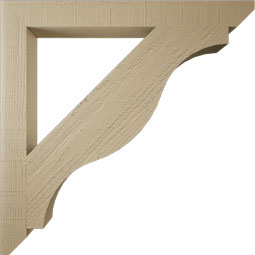 Ekena Millwork - BKTUR035X34X34FST06RCPR - Timberthane Faux Wood Funston Style Bracket, Slat Ends, 3 1/2"W x 34"D x 34"H, Primed Tan