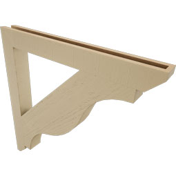 Ekena Millwork - BKTUR035X34X34FST06RCPR - Timberthane Faux Wood Funston Style Bracket, Slat Ends, 3 1/2"W x 34"D x 34"H, Primed Tan