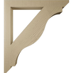 Ekena Millwork - BKTUR035X34X38FST06RCPR - Timberthane Faux Wood Funston Style Bracket, Slat Ends, 3 1/2"W x 34"D x 38"H, Primed Tan