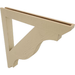Ekena Millwork - BKTUR035X34X38FST06RCPR - Timberthane Faux Wood Funston Style Bracket, Slat Ends, 3 1/2"W x 34"D x 38"H, Primed Tan