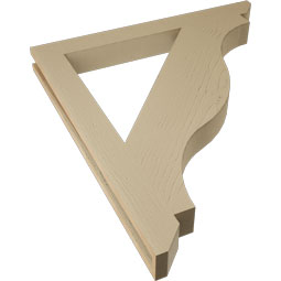 Ekena Millwork - BKTUR035X34X38FST06RCPR - Timberthane Faux Wood Funston Style Bracket, Slat Ends, 3 1/2"W x 34"D x 38"H, Primed Tan
