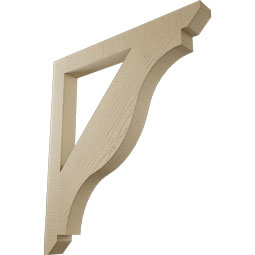 Ekena Millwork - BKTUR035X34X38FST06RCPR - Timberthane Faux Wood Funston Style Bracket, Slat Ends, 3 1/2"W x 34"D x 38"H, Primed Tan