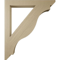 Ekena Millwork - BKTUR035X34X40FST06RCPR - Timberthane Faux Wood Funston Style Bracket, Slat Ends, 3 1/2"W x 34"D x 40"H, Primed Tan