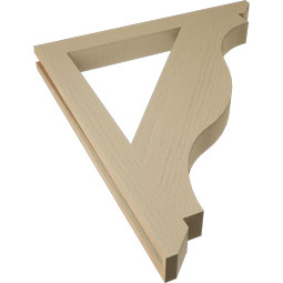 Ekena Millwork - BKTUR035X34X40FST06RCPR - Timberthane Faux Wood Funston Style Bracket, Slat Ends, 3 1/2"W x 34"D x 40"H, Primed Tan