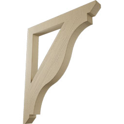 Ekena Millwork - BKTUR035X34X40FST06RCPR - Timberthane Faux Wood Funston Style Bracket, Slat Ends, 3 1/2"W x 34"D x 40"H, Primed Tan