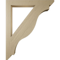 Ekena Millwork - BKTUR035X34X42FST06RCPR - Timberthane Faux Wood Funston Style Bracket, Slat Ends, 3 1/2"W x 34"D x 42"H, Primed Tan