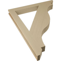 Ekena Millwork - BKTUR035X34X42FST06RCPR - Timberthane Faux Wood Funston Style Bracket, Slat Ends, 3 1/2"W x 34"D x 42"H, Primed Tan