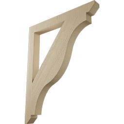 Ekena Millwork - BKTUR035X34X42FST06RCPR - Timberthane Faux Wood Funston Style Bracket, Slat Ends, 3 1/2"W x 34"D x 42"H, Primed Tan