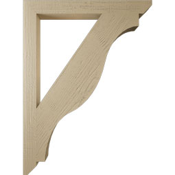 Ekena Millwork - BKTUR035X34X46FST06RCPR - Timberthane Faux Wood Funston Style Bracket, Slat Ends, 3 1/2"W x 34"D x 46"H, Primed Tan