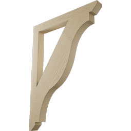 Ekena Millwork - BKTUR035X34X46FST06RCPR - Timberthane Faux Wood Funston Style Bracket, Slat Ends, 3 1/2"W x 34"D x 46"H, Primed Tan