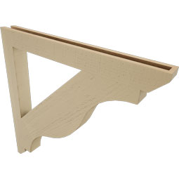 Ekena Millwork - BKTUR035X36X36FST06RCPR - Timberthane Faux Wood Funston Style Bracket, Slat Ends, 3 1/2"W x 36"D x 36"H, Primed Tan