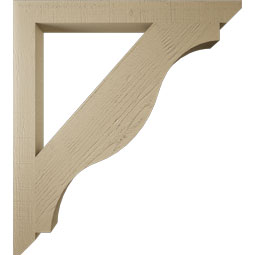 Ekena Millwork - BKTUR035X36X40FST06RCPR - Timberthane Faux Wood Funston Style Bracket, Slat Ends, 3 1/2"W x 36"D x 40"H, Primed Tan