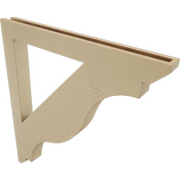 Ekena Millwork - BKTUR035X36X40FST06RCPR - Timberthane Faux Wood Funston Style Bracket, Slat Ends, 3 1/2"W x 36"D x 40"H, Primed Tan