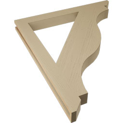 Ekena Millwork - BKTUR035X36X42FST06RCPR - Timberthane Faux Wood Funston Style Bracket, Slat Ends, 3 1/2"W x 36"D x 42"H, Primed Tan