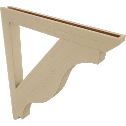 Ekena Millwork - BKTUR035X36X44FST06RCPR - Timberthane Faux Wood Funston Style Bracket, Slat Ends, 3 1/2"W x 36"D x 44"H, Primed Tan
