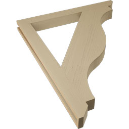 Ekena Millwork - BKTUR035X36X44FST06RCPR - Timberthane Faux Wood Funston Style Bracket, Slat Ends, 3 1/2"W x 36"D x 44"H, Primed Tan