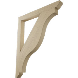 Ekena Millwork - BKTUR035X36X44FST06RCPR - Timberthane Faux Wood Funston Style Bracket, Slat Ends, 3 1/2"W x 36"D x 44"H, Primed Tan