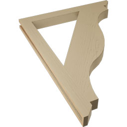 Ekena Millwork - BKTUR035X36X48FST06RCPR - Timberthane Faux Wood Funston Style Bracket, Slat Ends, 3 1/2"W x 36"D x 48"H, Primed Tan