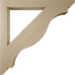 Ekena Millwork - BKTUR035X38X38FST06RCPR - Timberthane Faux Wood Funston Style Bracket, Slat Ends, 3 1/2"W x 38"D x 38"H, Primed Tan