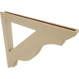 Ekena Millwork - BKTUR035X38X38FST06RCPR - Timberthane Faux Wood Funston Style Bracket, Slat Ends, 3 1/2"W x 38"D x 38"H, Primed Tan