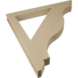 Ekena Millwork - BKTUR035X38X38FST06RCPR - Timberthane Faux Wood Funston Style Bracket, Slat Ends, 3 1/2"W x 38"D x 38"H, Primed Tan