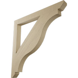 Ekena Millwork - BKTUR035X38X38FST06RCPR - Timberthane Faux Wood Funston Style Bracket, Slat Ends, 3 1/2"W x 38"D x 38"H, Primed Tan