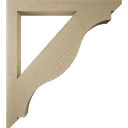 Ekena Millwork - BKTUR035X38X42FST06RCPR - Timberthane Faux Wood Funston Style Bracket, Slat Ends, 3 1/2"W x 38"D x 42"H, Primed Tan