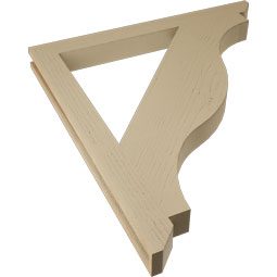 Ekena Millwork - BKTUR035X38X42FST06RCPR - Timberthane Faux Wood Funston Style Bracket, Slat Ends, 3 1/2"W x 38"D x 42"H, Primed Tan