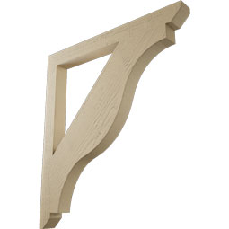 Ekena Millwork - BKTUR035X38X42FST06RCPR - Timberthane Faux Wood Funston Style Bracket, Slat Ends, 3 1/2"W x 38"D x 42"H, Primed Tan