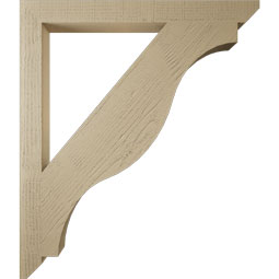 Ekena Millwork - BKTUR035X38X44FST06RCPR - Timberthane Faux Wood Funston Style Bracket, Slat Ends, 3 1/2"W x 38"D x 44"H, Primed Tan