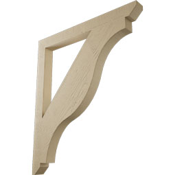 Ekena Millwork - BKTUR035X38X44FST06RCPR - Timberthane Faux Wood Funston Style Bracket, Slat Ends, 3 1/2"W x 38"D x 44"H, Primed Tan
