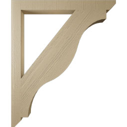 Ekena Millwork - BKTUR035X38X46FST06RCPR - Timberthane Faux Wood Funston Style Bracket, Slat Ends, 3 1/2"W x 38"D x 46"H, Primed Tan
