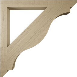 Ekena Millwork - BKTUR035X40X40FST06RCPR - Timberthane Faux Wood Funston Style Bracket, Slat Ends, 3 1/2"W x 40"D x 40"H, Primed Tan